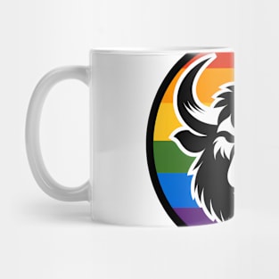 LGBTQ Pride Bull Anthro Furry Rainbow Logo Mug